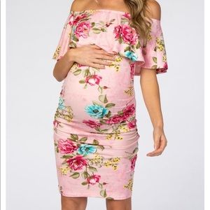 Pink Floral Maternity Dress by Pinkblush